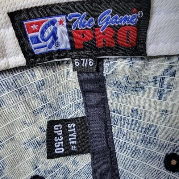 The Game Pro Hat Size 6⅞ Blue Camouflage Baseball Cap TW WT Logo - Picture 9 of 10